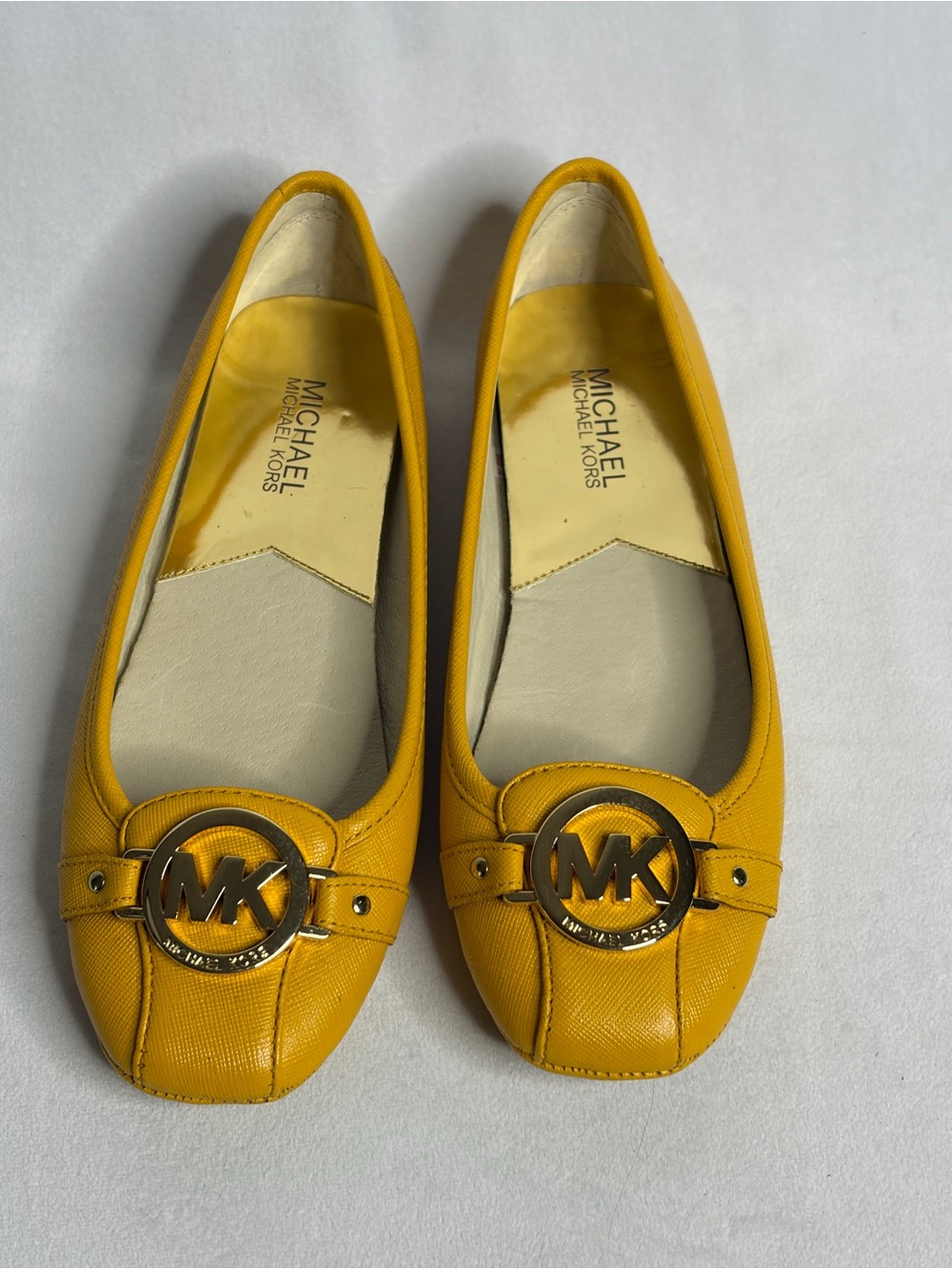 Women's Size 7 1/2 Shoes MICHAEL KORS Fulton Saffiano Leather Moccasins - Picture 12 of 12